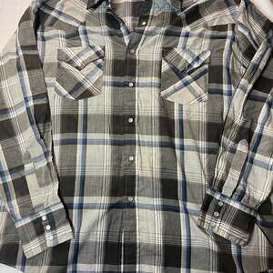 Men's Long Sleeve Plaid Western Snap Shirt